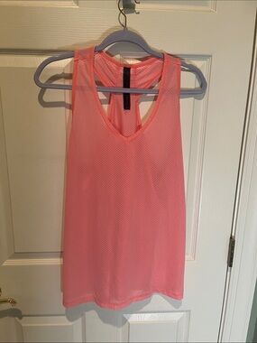 Reebok Coral Pink Racerback Mesh Tank